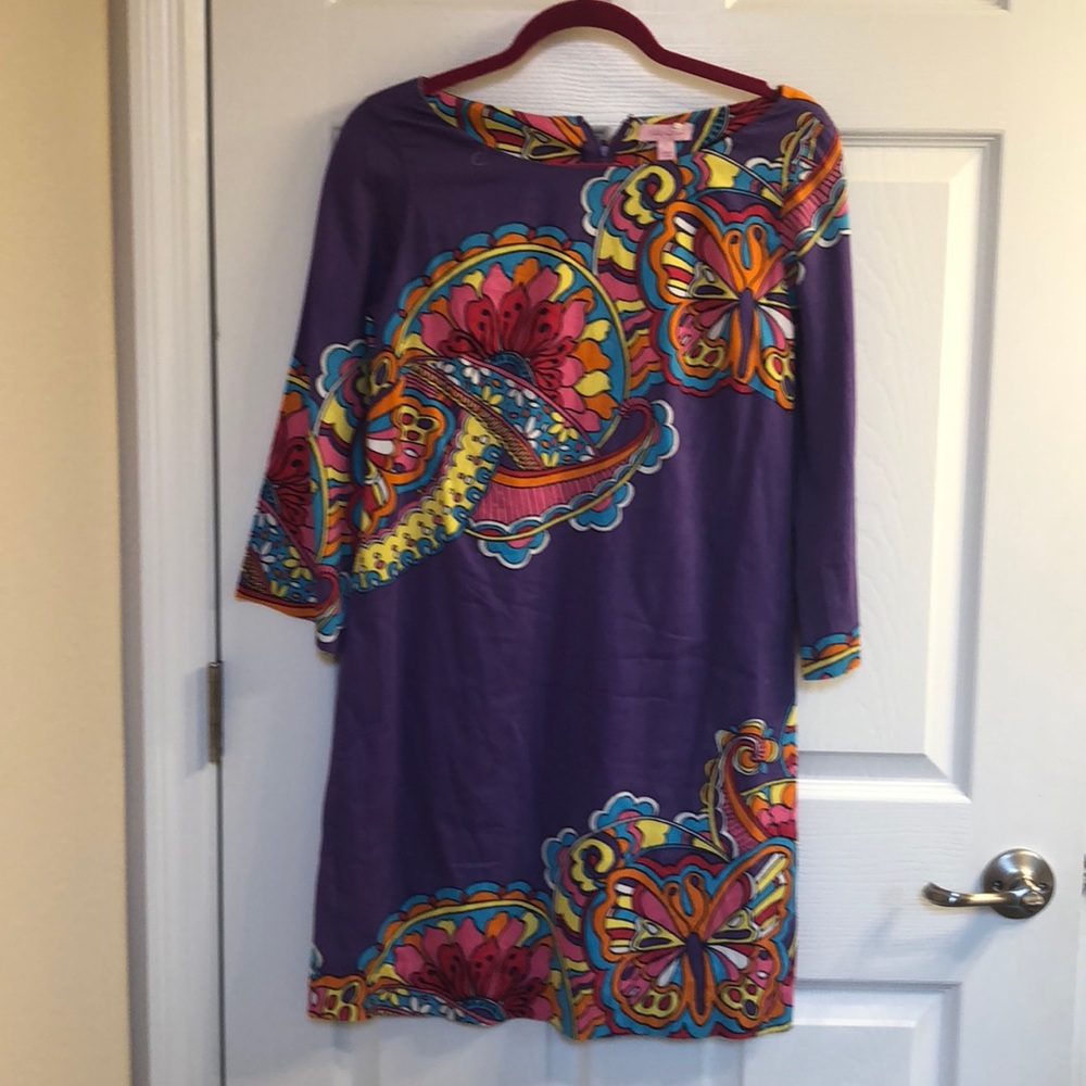Lilly Pulitzer Purple Multicolor Midi Dress